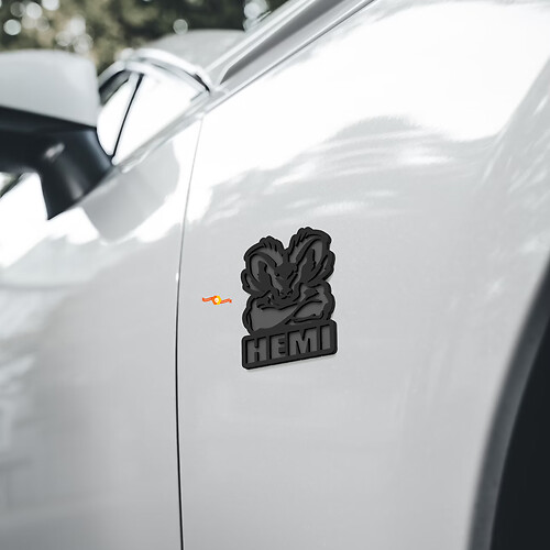 Emblema de guardabarros muscular Hemi Ram 3D
 1