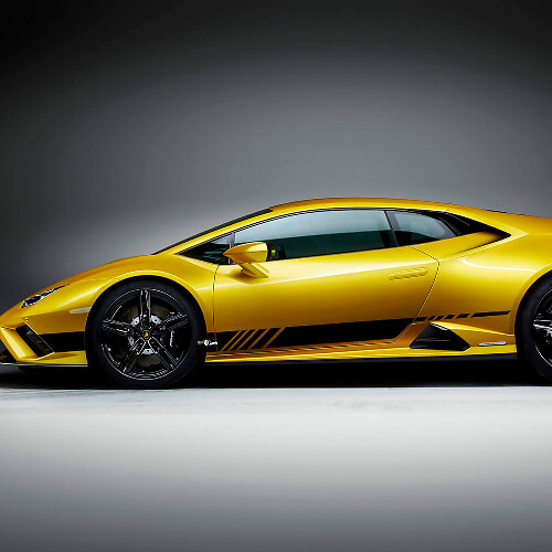 Gráficos de rayas laterales Calcomanía de vinilo para carreras para Lamborghini Huracan Evo 5
