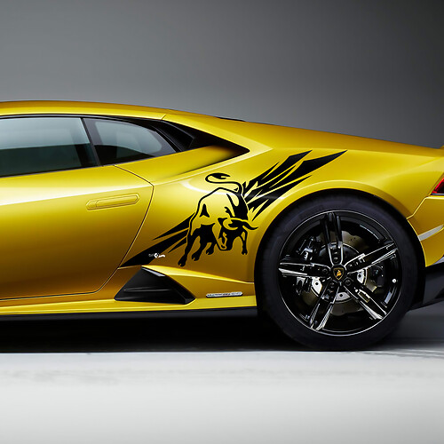 Gráficos de vinilo adhesivo para la parte trasera lateral del guardabarros para Lamborghini Huracan Evo.
