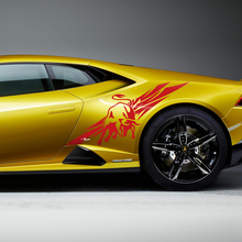 Gráficos de vinilo adhesivo para la parte trasera lateral del guardabarros para Lamborghini Huracan Evo.
 3