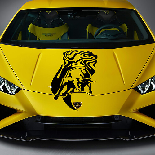 Gráficos de capó de toro Calcomanía de vinilo de carreras para Lamborghini Huracan Evo
 1