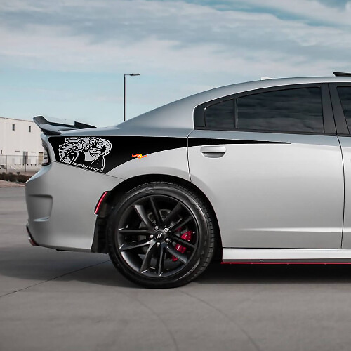 Calcomanía de vinilo de franja lateral trasera Demon Scat Pack para Dodge Charger
