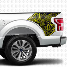 Calcomanías de Vinilo Lado Trasero Mapa Topográfico para Camioneta Musclecar_2
