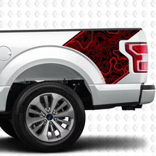 Pegatina de gráficos de mapa topográfico para el lateral de la cama para Ford F150 Raptor
 3