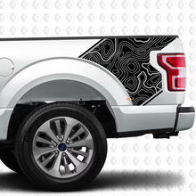 Pegatina de gráficos de mapa topográfico para el lateral de la cama para Ford F150 Raptor
 4