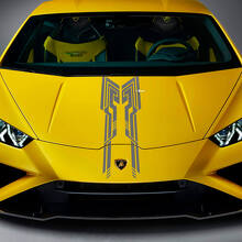 Calcomanía de Vinilo de Diseño de Raya en Capó para Carreras 4 para Lamborghini Huracan Evo 2