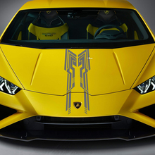 Diseño de franja de capó Calcomanía de vinilo de carreras para Lamborghini Huracan Evo
 2
