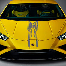 Diseño de franja de capó Calcomanía de vinilo de carreras para Lamborghini Huracan Evo
 2