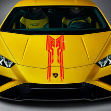 Diseño de franja de capó Calcomanía de vinilo de carreras para Lamborghini Huracan Evo
 3