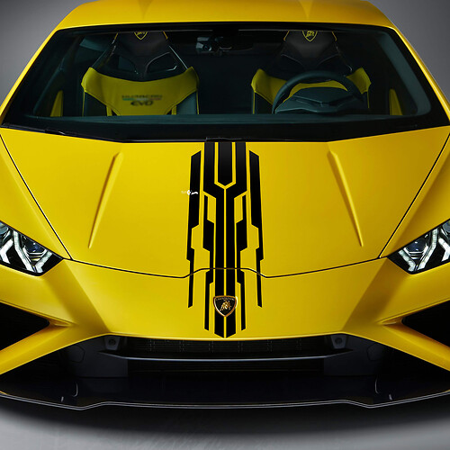 Diseño de franja de capó Calcomanía de vinilo para carreras Gráficos para Lamborghini Huracan Evo 2
 1