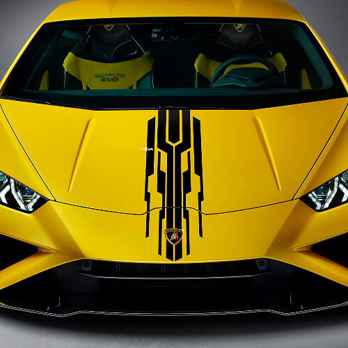 Diseño de franja de capó Calcomanía de vinilo para carreras Gráficos para Lamborghini Huracan Evo 2
