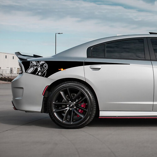 Calcomanía de vinilo de franja lateral trasera de Scat Pack de hierro para Dodge Charger