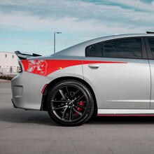 Calcomanía de vinilo de franja lateral trasera de Scat Pack de hierro para Dodge Charger
 3