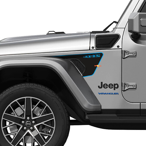 Calcomanía de vinilo para la rejilla del guardabarros 4xe para Jeep Wrangler JL JLU Gladiator

