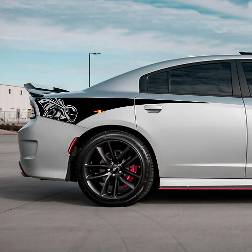 Calcomanía de vinilo de franja lateral trasera Iron Bee Scat Pack para Dodge Charger
