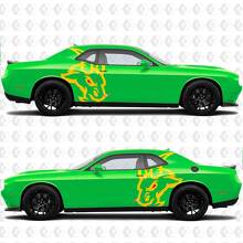 Calcomanías Laterales de Vinilo Cabra del Infierno Enfadada para Dodge Challenger Charger 2
