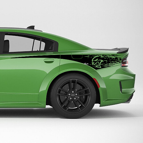 Rayas laterales del cuarto trasero desgastadas de Hellcat Vinilo Calcomanía Pegatina para Dodge Charger
 1