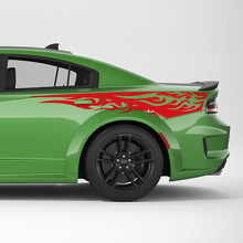 Llamas Calcomanía de vinilo de franja lateral de cuarto trasero para Dodge Charger
 3