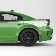 Calcomanía de vinilo con rayas laterales del cuarto trasero para Dodge Charger Hellcat
 2