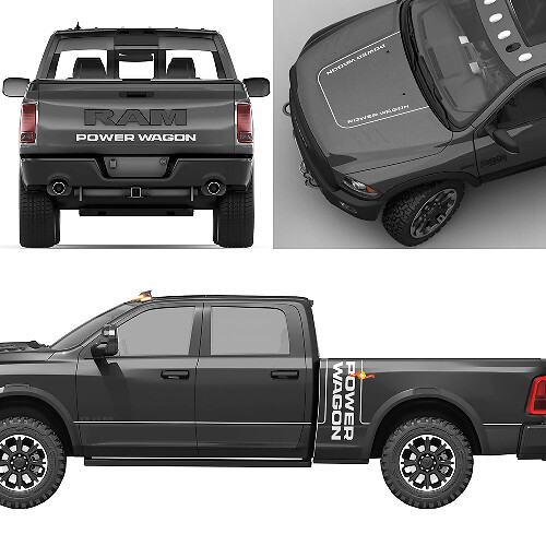 Kit completo de calcomanías gráficas laterales Power Wagon para Dodge Ram 1500
