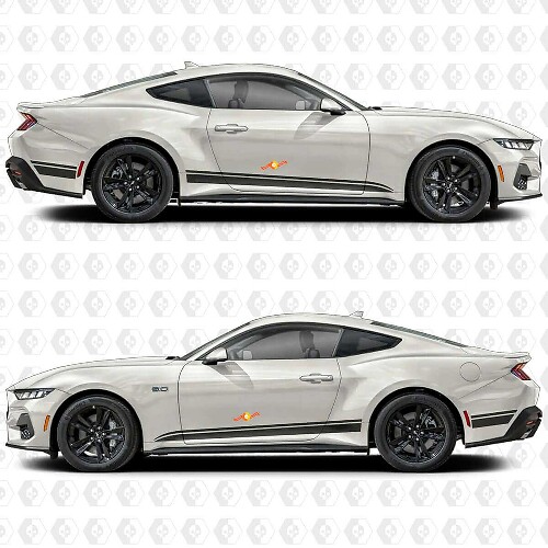 Calcomanías de vinilo de franjas laterales estilo racing para Musclecar Musclecarmodel