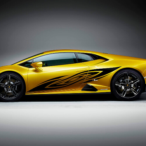 Calcomanía de vinilo con gráficos laterales Flames Side Racing para Lamborghini Huracan Evo