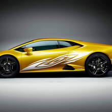 Calcomanía de vinilo con gráficos laterales Flames Side Racing para Lamborghini Huracan Evo 2