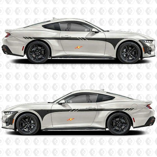Kit de Calcomanías Vinilo de Franjas Laterales para Musclecar Mustang GT