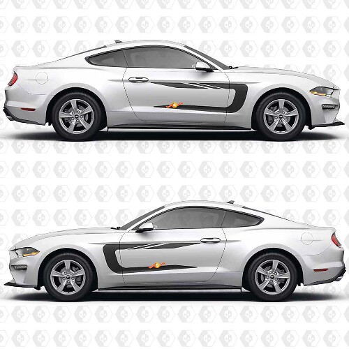 Calcomanías de vinilo estilo carreras para las puertas de Musclecar Mustang