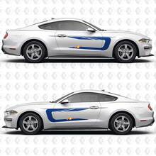 Calcomanías de vinilo estilo carreras para las puertas de Musclecar Mustang_2