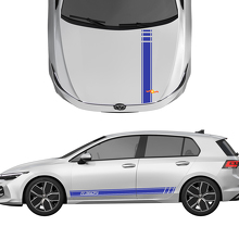 Calcomanías Rayas Laterales y Capó kit de diseño de carreras Para Volkswagen Golf-R360S
 3