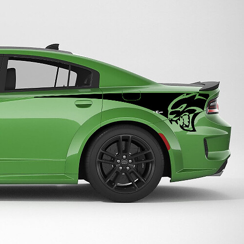Calcomanía de vinilo para la franja lateral trasera del cuarto trasero SRT Hellcat para Dodge Charger
