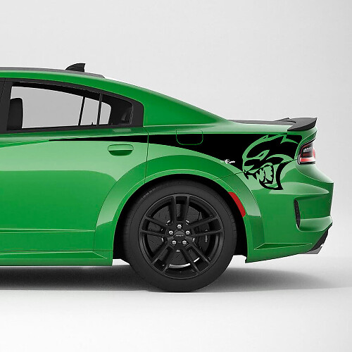 Calcomanía de vinilo para la franja lateral trasera del cuarto trasero SRT Hellcat para Dodge Charger
