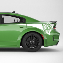 Kit de adhesivos vinilo con franjas laterales traseras Hellcat para Dodge Charger_2
