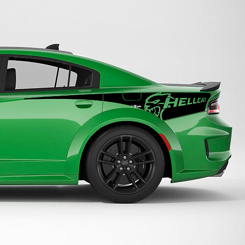 Calcomanía de vinilo de franja lateral del cuarto trasero SRT Hellcat para Dodge Charger 2
