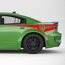 Kit de vinilo de franja lateral trasera personalizada Hellcat Wildcat para Dodge Charger_3