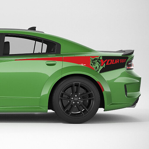 Juego de pegatinas de vinilo para el lateral trasero Hellcat Wildcat para Dodge Charger
