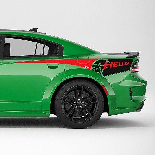 Hellcat SRT 2 colores Calcomanía de vinilo para franja lateral trasera para Dodge Charger
