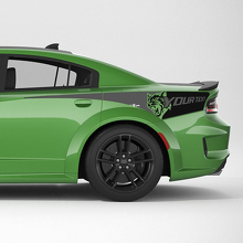 Juego de pegatinas de vinilo para el lateral trasero Hellcat Wildcat para Dodge Charger_2