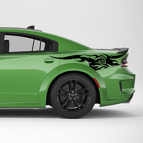 Calcomanía de vinilo de rayas laterales del cuarto trasero tribal SRT Hellcat para Dodge Charger
