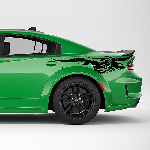 Calcomanía de vinilo de rayas laterales del cuarto trasero tribal SRT Hellcat para Dodge Charger
