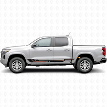 Vinilos de franjas paralelas para puertas y paneles laterales para Chevrolet Colorado 3ª generación 2023-2026_2