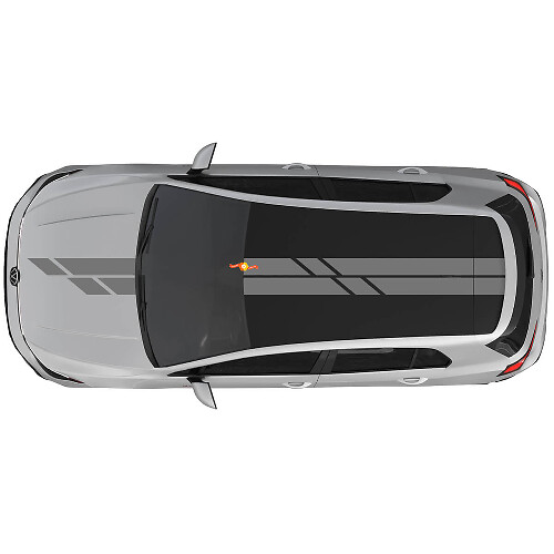 Pegatina de Vinilo con Doble Raya para Capó y Techo para Volkswagen Golf GTI