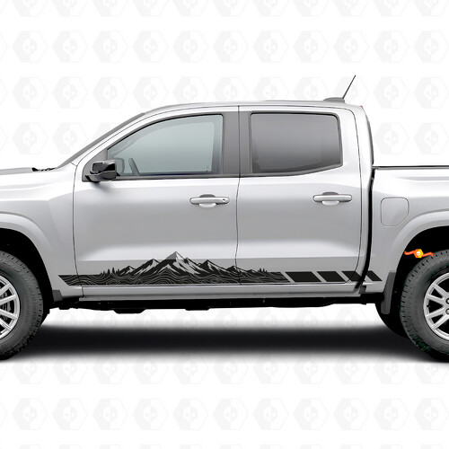 Vinilos de Rayas Topográficas de Montaña para Puertas y Paneles de Roca para Chevrolet Colorado 3.ª Generación 2023-2026