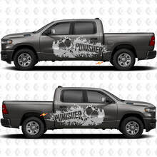 Calcomanía Vinilo Lateral Salpicadura de Barro con Calavera Punisher para Dodge Ram 1500_3