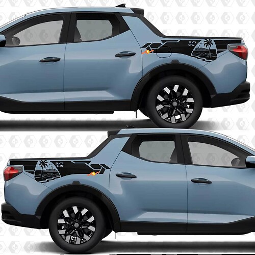 Juego de pegatinas de vinilo para el cabecero de la cama Beach Palm para Hyundai Santa Cruz