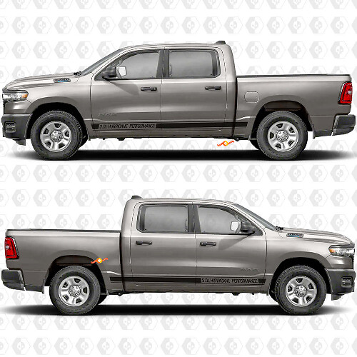 Custom Text Rocker Panel Side Doors Stripes Stickers Decals Graphics for Dodge RAM 1500 1