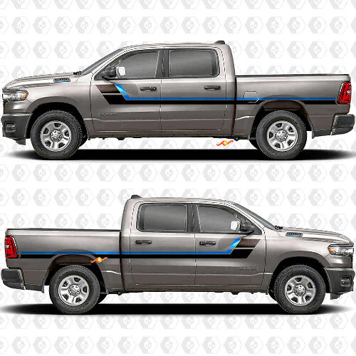Kit de Vinilos con Rayas Laterales de Estilo Retro para Dodge Ram 1500