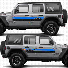Kit de calcomanías de vinilo con franjas laterales estilo montaña para Jeep Wrangler_2