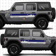Kit de calcomanías de vinilo con franjas laterales estilo montaña para Jeep Wrangler_3